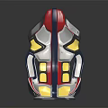 Modern Sporty Racing Seat With Red Blue White And Yellow Accents