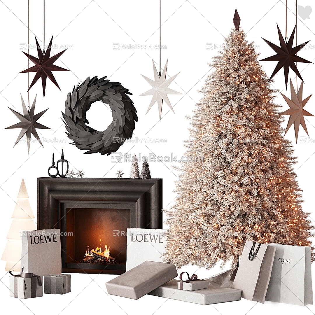 Happy New Year 06 Christmas Tree LOEWE CELINE Gift Pack op 3d model