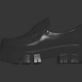 Black Leather Loafers With Thick Sole Modern Stylish Design For Fashionable Look