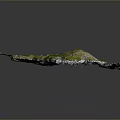 Architectural Terrain Model Featuring Lush Green Grass and Rocky Landscape Elements