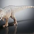 Crowned Dinosaur With Scaly Body Open Mouth And Sharp Teeth Standing On Smooth Surface 3d model