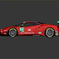 Red Racing Car With Rear Wing Number 48 Sponsor Logos And Streamlined Design