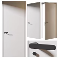 Modern White Hinged Door Design With Black Handle And Minimalist Interior Style