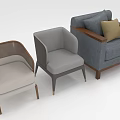 Modern Accent Chairs In Neutral Tones With Varied Upholstery And Wooden Legs