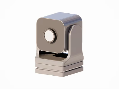 Smart Machine With Silver Square Design Metallic Button And Compact Smooth Base Structure 3d model