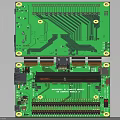 Industrial Equipment Green Circuit Board With Printed Circuits And Electronic Connectors