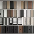 Various Hinged Doors With Different Colors Designs And Wooden Glass Panels For Interior