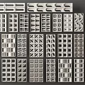 Diverse Modern Room Dividers With Intricate Geometric Patterns And Openwork Designs 3d model