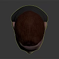 Detailed 3D Character Head Model With Red Hair Beard Green Collar And Serious Expression