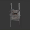 Vintage Mechanical Equipment Featuring Metal Structure Platform and Intricate Parts