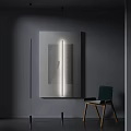 Modern Floor Lamp In Contemporary Room With White Cabinet And Wooden Chair