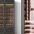 Elegant Modern Wine Cabinet Design With Glass Doors And Wooden Wine Racks
