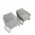 Stylish Wicker Armchair with Light Gray Cushion and Modern Frame Design