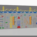 Colorful Wall Mounted Kids Playground Equipment With Climbing Elements And Interactive Features