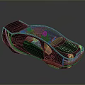 Futuristic Concept Car With Sleek Dark Colored Body Transparent Roof And Illuminated Accents