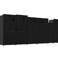 Black Refrigerators and Freezers with Various Models Neatly Arranged in a Row