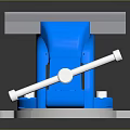 Blue Bench Vice With Metal Jaws And Stable Base For Workshop Applications 3d model
