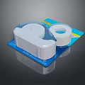 Practical Household Tape Dispenser With White Tape Roll And Blue Packaging