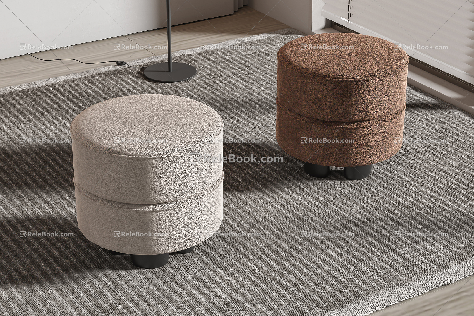 Modern Minotti sofa stool 3d model