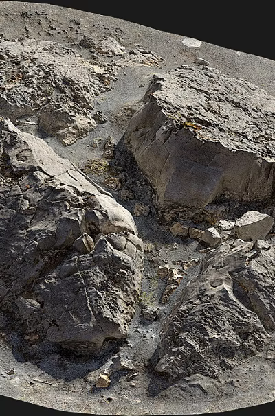 Mars Rocky Landscape With Large Cracked Rocks And Sandy Terrain Scenery 3d model