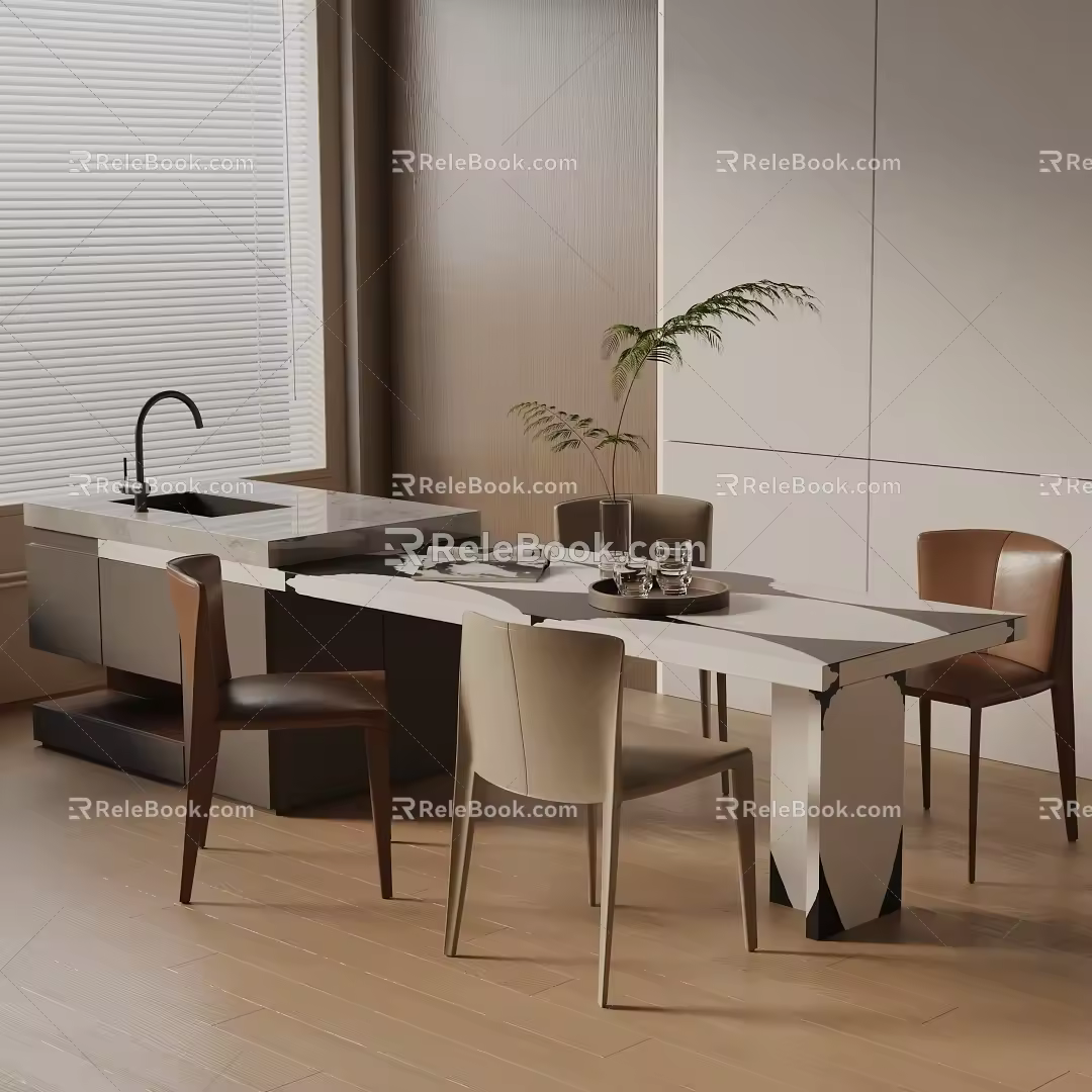 Modern table combination 3d model
