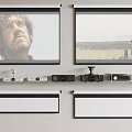 Modern projection curtain projector 3d model