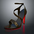Brown Red High Heel Sandals with Crisscross Straps Fashionable Stylish Design