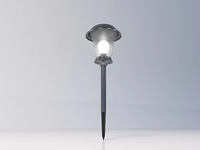 Outdoor Light With Stake Design Dome Shade Metal Construction For Modern Garden Pathway Illumination 3d model