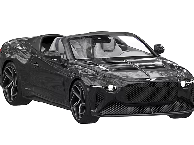 Black Convertible Sports Car With Modern Sleek Exterior And Alloy Wheels 3d model