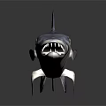 Large Predatory Fish With Sharp Teeth And Streamlined Blue Silver Body On Dark Surface
