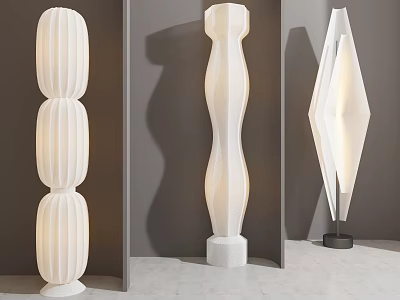 Modern Floor Lamps With Unique Curved Rounded And Geometric Shapes In Contemporary Design 3d model