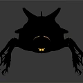 Black and White Horned Beetle With Large Curved Horns On Gray Background