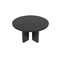 Black Round Wooden Coffee Table Modern Design With Sturdy Square Legs 3d model
