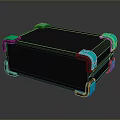 Black Computer Case with Turquoise Protective Corners and Sleek Modern Design