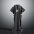 Dark Gray Robe With Golden Embellishments On Shoulders And Chest