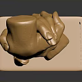 Shiny Golden Human Hand Sculpture Showcasing Smooth Lines And Stable Base Design