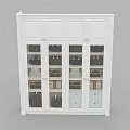Modern White Wardrobe With Glass Doors And Handbags Storage Drawers Interior