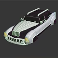 Classic Black And White Vintage Car With Roof Rack And Retro Design