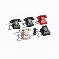 Vintage Rotary Dial Telephones in Classic Colors and Retro Design Collection