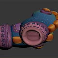 Colorful Cartoon Style Toy Cars In Blue Pink Green With Star Patterns And Pink Wheels