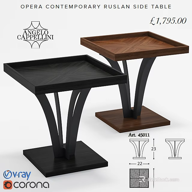 Black And Brown Stylish Modern Dining Table With Wooden Tabletop And Black Metal Legs 3d model 