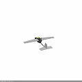 Model Airplane with Black Yellow Fuselage Wings Tail on White Background