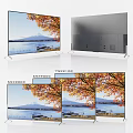 Sleek Ultra Slim Television with Stunning Autumn Lake Landscape Display and High Resolution Screen