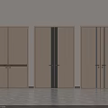 Modern Beige Double Doors With Central Stripes And Sleek Interior Design 3d model