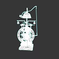 Vintage Mechanical Clock With Exposed Gears Brass Bell And Wooden Base