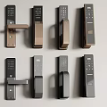 Modern fingerprint lock door handle combination lock 3d model