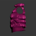 Pink Puffer Vest with High Collar Zipper Front Puffy Design Fashion Outerwear