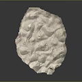White Round Textured Piece With Rough Irregular Surface On Gray Background 3d model