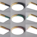 Modern Ceiling Lights with Square Round Shapes and Colorful Borders for Home 3d model