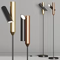 Modern Floor Lamp Design With Gold Black Copper Metal Finishes And Sleek Cylindrical Shape